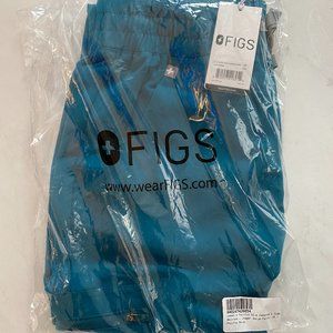 Figs Zamora High Waisted jogger scrub pants in Pacific Blue Color